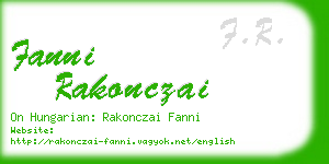 fanni rakonczai business card